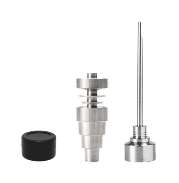 Domeless Titanium Nail/Banger W/Dabber Carb Cap&Silicone Jar Bundle